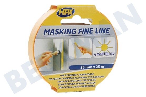 Universeel  FP2525 Masking Fine line Oranje 25mm x 25 meter