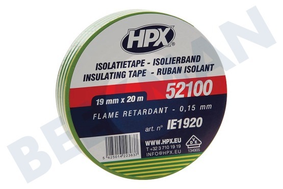 HPX  52100 PVC Isolatietape Geel/Groen 19mm x 20m