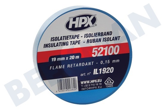 HPX  52100 PVC Isolatietape Blauw 19mm x 20m