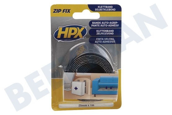 HPX  ZF2001 Zip Fix Klittenband Haak + Lus 20mm lengte 1 meter