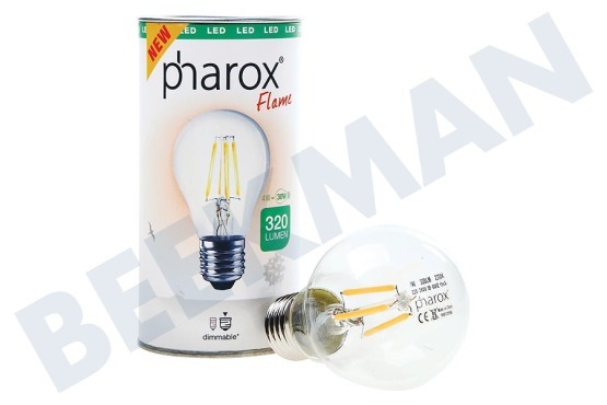 Pharox  Ledlamp LED Standaardlamp A60 Flame 400 Dimbaar