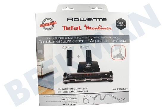 Tefal Stofzuiger ZR900701 Zuigstuk Maxi turboborstel met adapter 32-35mm