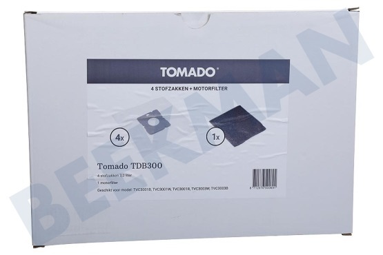 Tomado Staubsauger TDB300 4 Staubsaugerbeutel + Motorfilter