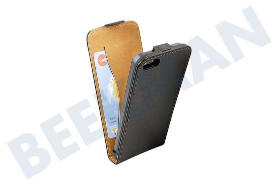Apple  Flip Case Leder, Zwart, Creditcard slot, Magnetische Mini-sluiting