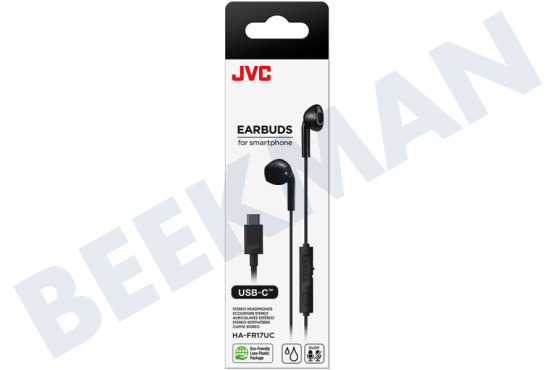 JVC  HA-FR17UB Smartphone Earbuds USB-C, Zwart