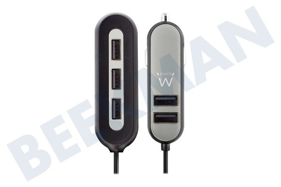 Ewent  EW1355 5 Poorts USB Autolader 10,8A