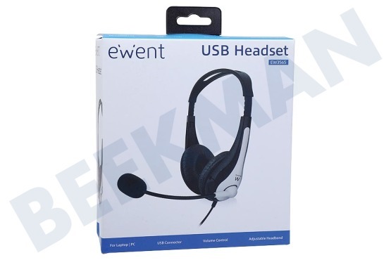 Ewent  EW3565 USB Headset met Microfoon en Volumeregeling