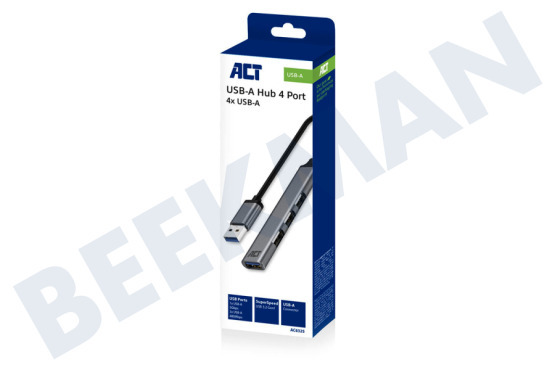 ACT  AC6325 USB-A hub, 3x USB-A 2.0 en 1x USB-A 3.0