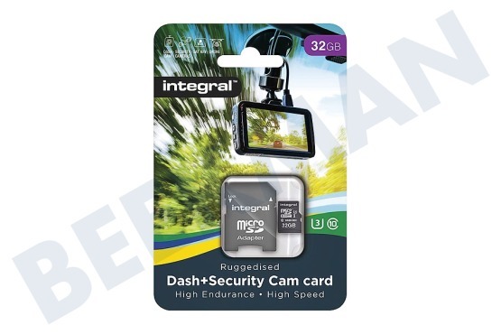 Integral  INMSDH32G10-DSCAM 32GB Dash+Security Camera MicroSDHC Card Class 10