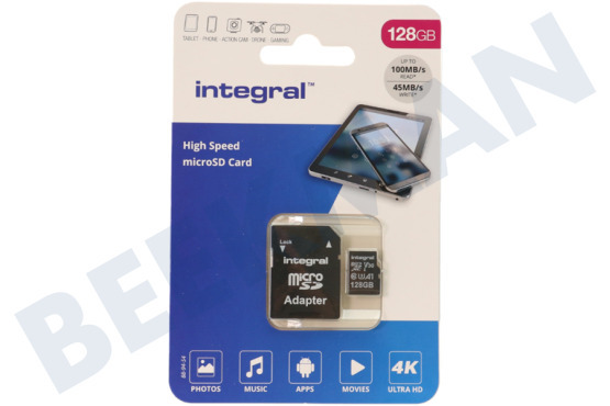 Integral  INMSDX128G-100V30 V30 High Speed micro SDHC Card 128GB