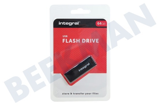 Integral  Memory stick 64GB USB Flash Drive Zwart