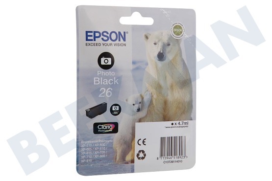 Epson  Inktcartridge 26 Photo Black