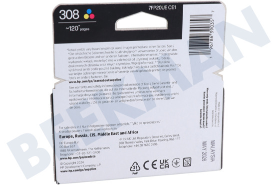 HP Hewlett-Packard  7FP20UE HP 308 Farbe