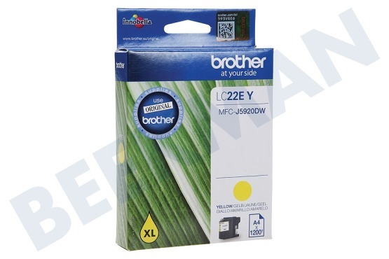 Brother  LC-22E Y Inktcartridge LC22E Yellow XL