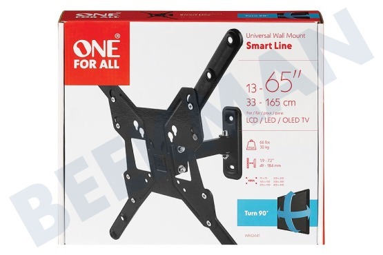 One For All  WM2441 Muursteun Smart Line Turn 90 13-65"