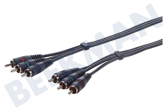 Universeel  Tulp Kabel Component Kabel, 3x Tulp RCA Male - 3x Tulp RCA Male