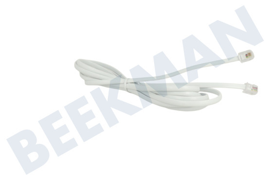 Universeel  Telefoonkabel Wit, 2x RJ11 6p4c Male, 2.5 Meter