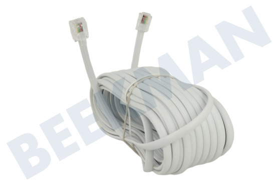 Universeel  Telefoonkabel Wit, 2x RJ11 6p4c Male, 10.0 Meter