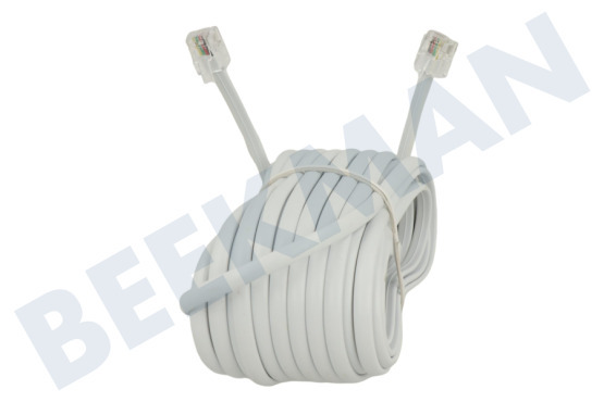 Universeel  Telefoonkabel Wit, 2x RJ11 6p4c Male, 10.0 Meter