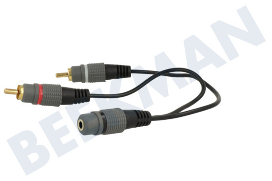 Easyfiks  Jack Verloopkabel Contra 3.5mm Female - 2x Tulp RCA Male