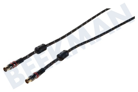 Masterfiks  Antenne Kabel Coax, IEC Male en Female, 1.5 Meter, recht