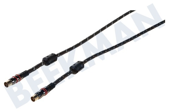 Masterfiks  Antenne Kabel Coax, IEC Male en Female, 5.0 Meter, recht