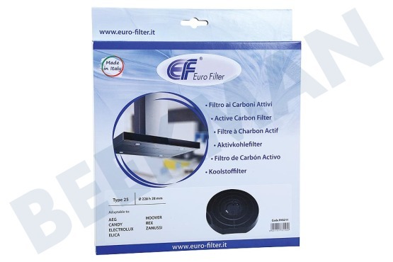 Eurofilter Afzuigkap Filter Koolstoffilter Elica Model 25