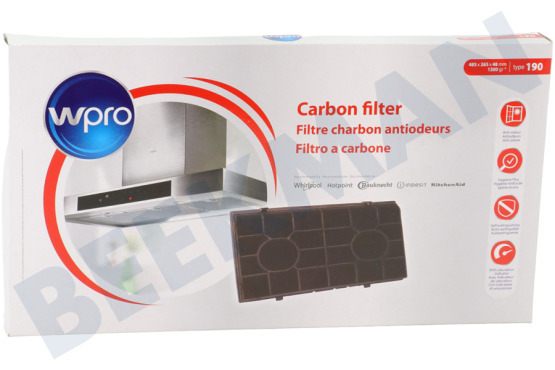 Aeg electrolux Afzuigkap FAT190 Filter koolstof 48x26cm uitspar.