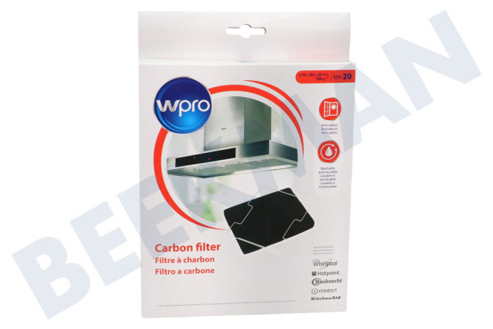 Whirlpool Afzuigkap DO20 Filter Koolstof  220x180x20mm