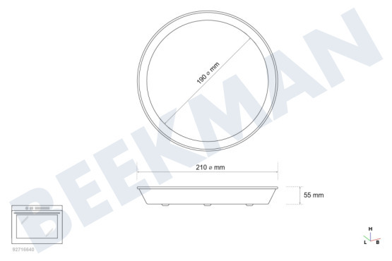 Whirlpool Oven-Magnetron AVM190 Plaat Crisp plaat 19 cm