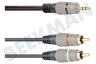 Jack 3.5mm Stereo Male - 2x Tulp RCA Male, 1.5 Meter