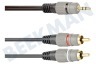 Jack 3.5mm Stereo Male - 2x Tulp RCA Male, 10.0 Meter