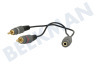 Jack Verloopkabel Contra 3.5mm Female - 2x Tulp RCA Male