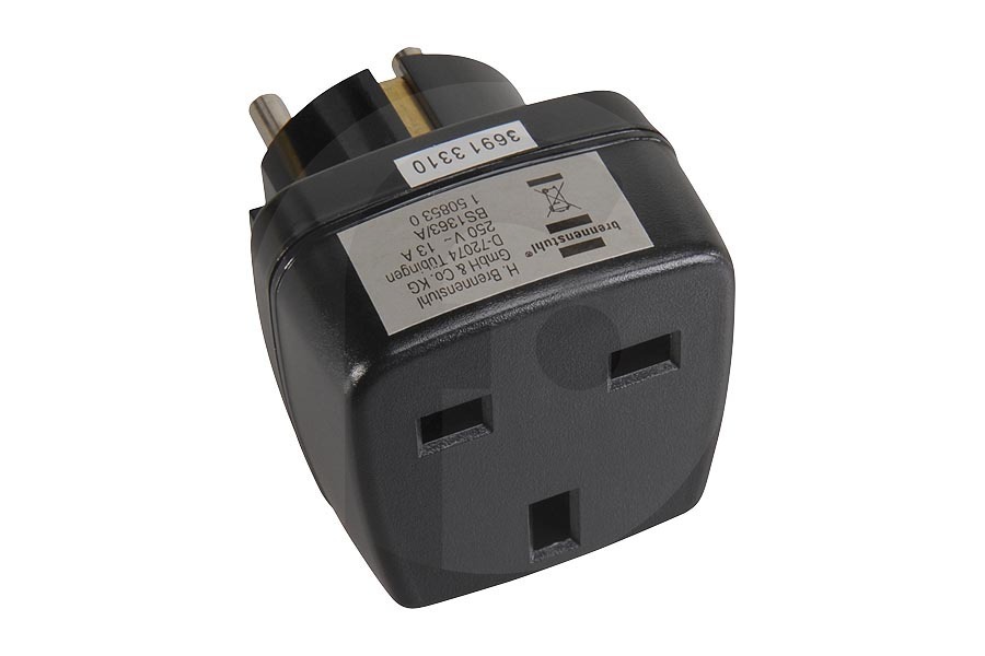 Brennenstuhl Maquinilla de afeitar Brennenstuhl adaptador de viaje (adaptador enchufe) de EU a UK 13A 3120W 250V 1508530 adecuado para entre otros Enchufe Adaptador de Reino Unido - NL