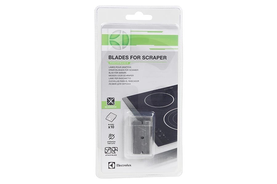 Elektra Cocina & Encimera Cuchillas de repuesto rasqueta para vitrocerámica 10 uds. para AEG, Electrolux y otros placa de cocción 9029795409, E6HUB102 adecuado para entre otros Vidrio, cerámica, inducción