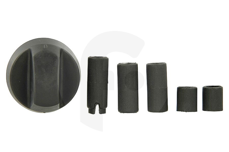 Universeel Cocina & Encimera Perilla universal incl. adaptador negro para placa de cocción, cocina de gas y otros 14UN20 adecuado para entre otros Incl. adaptadores