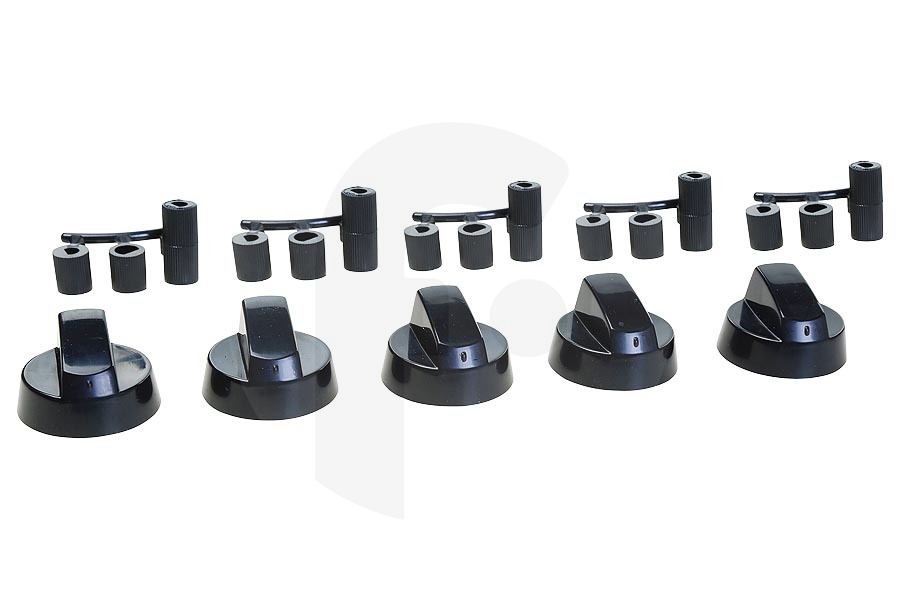 Universeel Cocina & Encimera Juego de botones universales (botones) 5 piezas para placa de cocción, cocina de gas y otros 228600064 adecuado para entre otros Incl. adaptadores