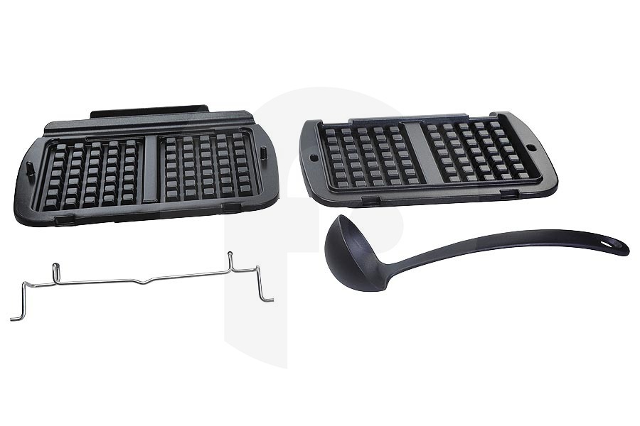 Tefal Grill apparaat Wafelplaten incl. opscheplepel voor o.a. Tefal OptiGrill (contactgrill) XA724810, XA723812 geschikt voor o.a. GC706, GO706, GC71, GC73, GR71, GO71