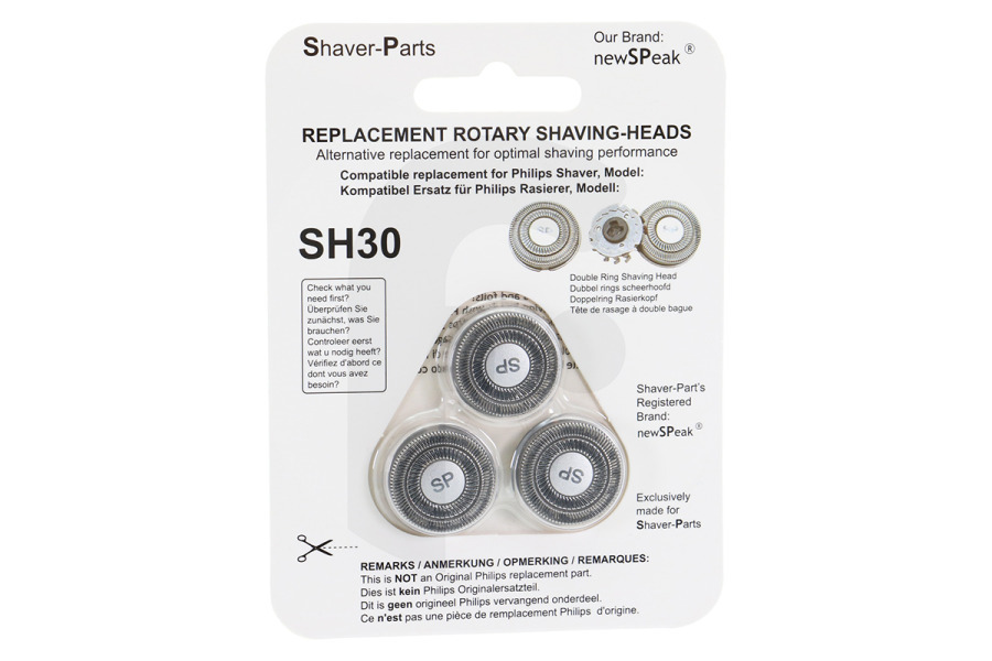 NewSPeak 0788364338433 Maquinilla de afeitar NewSpeak SH30 cabezal de afeitado serie 1000 para afeitadora BE-N2 Shaver-Parts adecuado para entre otros SH30