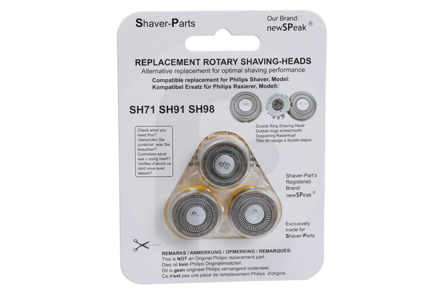 NewSPeak Maquinilla de afeitar Cabezal de afeitado para Philips afeitadora 4313042944697 adecuado para entre otros SH91, SH98, SH71, S9000, S7000, S5000