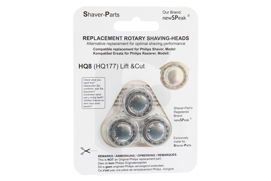 NewSPeak 0788364338402 Maquinilla de afeitar NewSpeak HQ8/HQ177 Lift & Cut para afeitadora H-N2 Shaver-Parts adecuado para entre otros HQ8 Levantar y cortar
